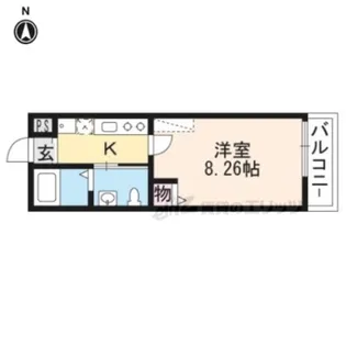 フラッティ毘沙門町【1階】の間取り