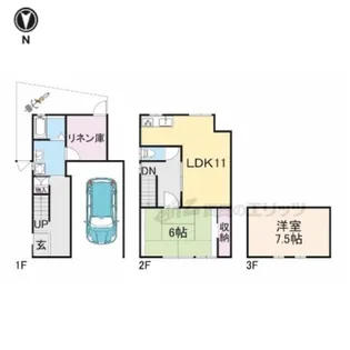 京都府京都市北区衣笠西馬場町【一戸建】の間取り