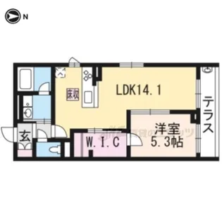 モンテリザイア御駕籠【102号室】の間取り