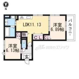 セジュール西大路三条【1階】の間取り