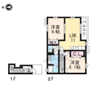 フルール・ド・クール【2階】の間取り