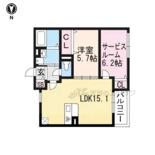 シンフォニーアミゾント夕顔【201号室】の間取り