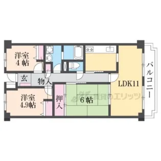 ルミエール・ド・鴨川【403号室】の間取り