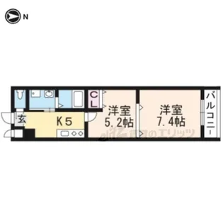 文陽館三条かも川【302号室】の間取り