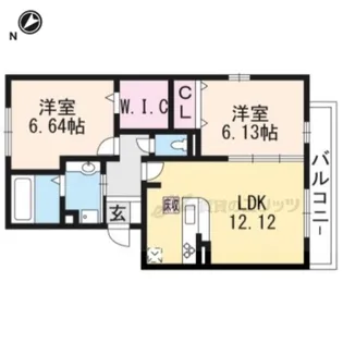 シャンピアコート【1階】の間取り