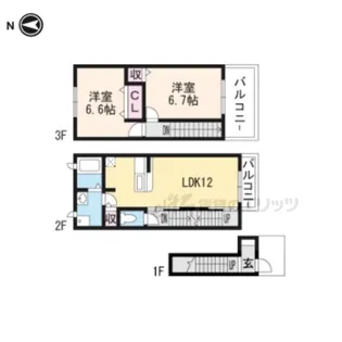 プルフィー【203号室】の間取り