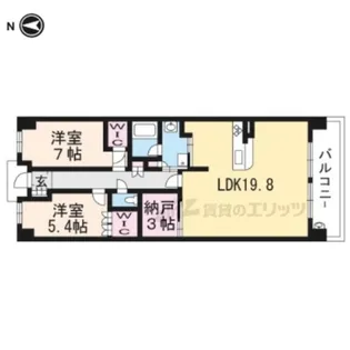 京都桂川つむぎの街グランスクエア【1213号室】の間取り