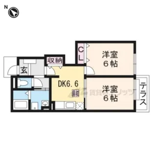 ブレ・リヴェールアンジュ【1階】の間取り