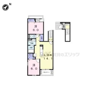 les amies(レザミ)【2階】の間取り