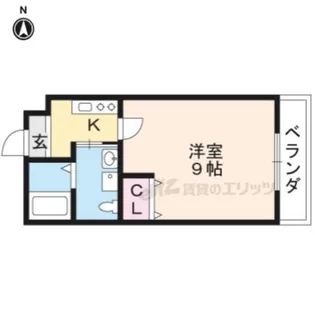 WISHBONE鞍馬口大宮【101号室】の間取り