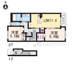 フラッツMZ【2階】の間取り