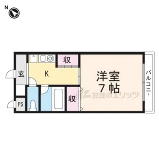 ハイツ若宮【203号室】の間取り