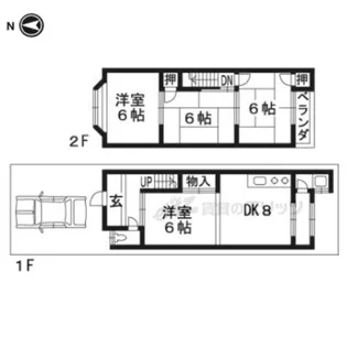京都府京都市山科区勧修寺西栗栖野町【一戸建】の間取り