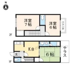 かぎやハイツ・ニシムラ【1号室】の間取り