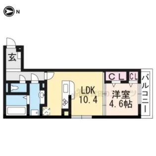 プラティア南里の西【2階】の間取り
