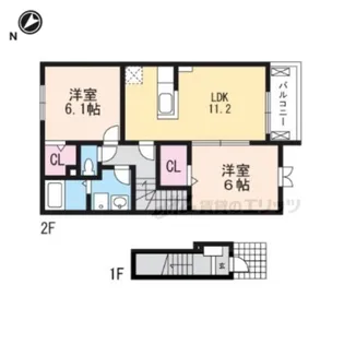 ディオーネ・ジエータ甲賀【2階】の間取り