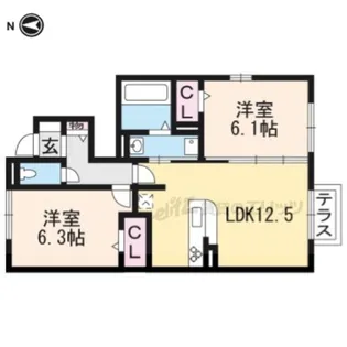 ハイドランジア加茂【1階】の間取り