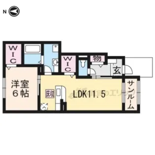 BELLE・CASA B【102号室】の間取り