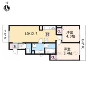 セジュール烏丸御池【101号室】の間取り