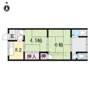 第一八ノ坪荘【105号室】の間取り