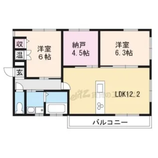 カーサアベニール【101号室】の間取り