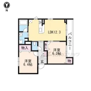 ヴィラフルール御陵【2階】の間取り