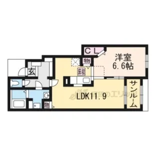 カルム・ベル・メゾン綾部【1階】の間取り