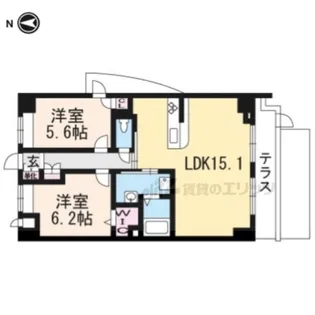 グリーンサム大久保【1階】の間取り