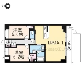グリーンサム大久保【1階】の間取り