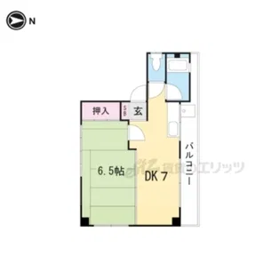 奥村マンション【401号室】の間取り