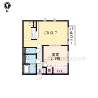 サニーコート夢咲き【201号室】の間取り