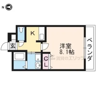 クレドール東福寺【1階】の間取り