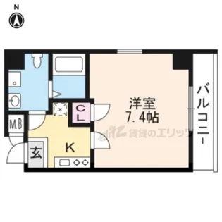 サクシード伏見京橋【201号室】の間取り