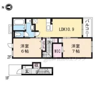 カルム・メゾンⅡ号館【201号室】の間取り