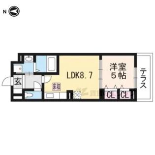 ルーミナス京田辺【1階】の間取り