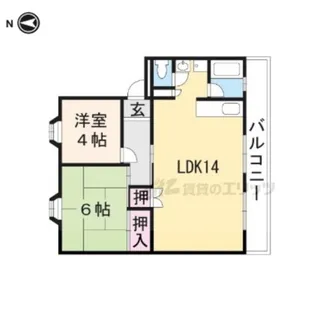 辻ハイツ?【4階】の間取り