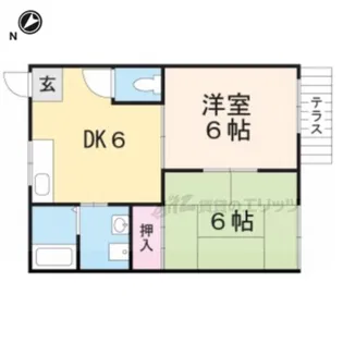 コーポ鹿深【202号室】の間取り