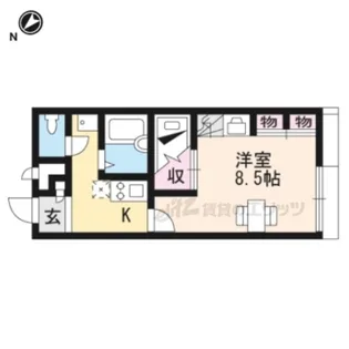 レオパレスアーネスト【110号室】の間取り