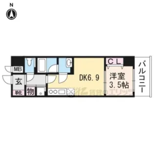 インサイトルポ山科椥辻【403号室】の間取り