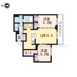 シャーメゾン レフィシア【203号室】の間取り