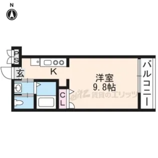 La Vita二条月光【205号室】の間取り