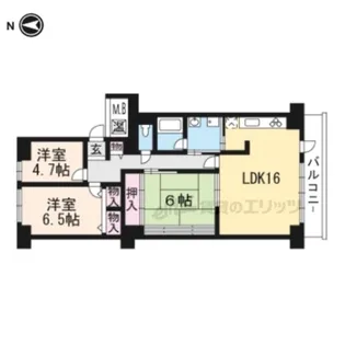大津東スカイハイツ【4階】の間取り
