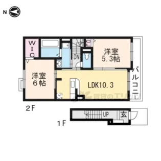 雅 六番館【203号室】の間取り