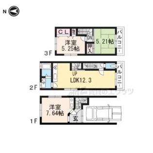 京都府京都市西京区桂乾町【一戸建】の間取り