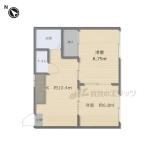 コスモハイツカワベ【103号室】の間取り