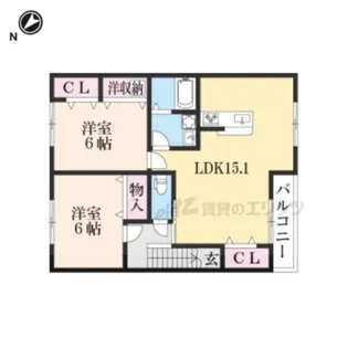 リトルアグリンB【201号室】の間取り