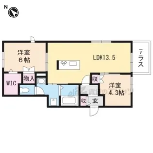 レーベンハイム白金【102号室】の間取り