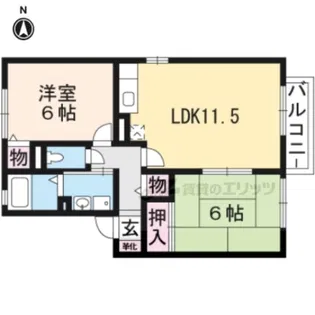 ラグージュ B棟【203号室】の間取り
