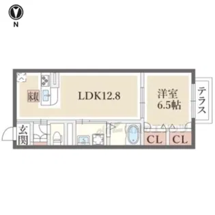 セントリヴィエ京都衣笠【107号室】の間取り