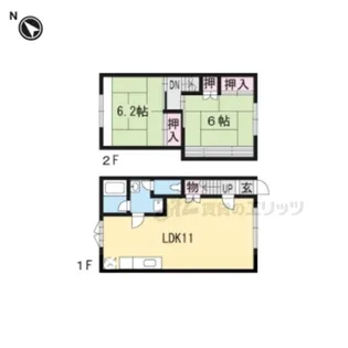 滋賀県大津市堅田一丁目【テラスハウス】の間取り